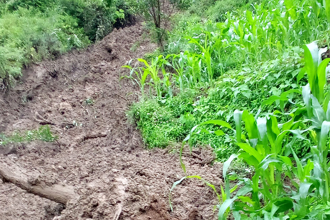 जयपृथ्वी राजमार्गमा खसेको पहिरोले बैतडीको छीडा बस्ती जोखिममा 